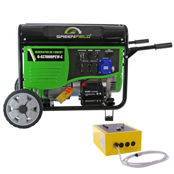 Generator de curent pe benzina Greenfield G-EC11000PEW-C+ATS_11000, portabil, 230V, 9.2 kVA, pornire electrica automatizata, cu panou ATS [3]