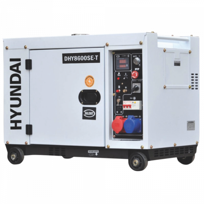 PACHET - Generator de curent trifazat cu motor diesel Hyundai DHY8600SE-T, putere motor 12 CP, Putere maxima 7.9 kVA, tensiune 380 / 220 V + Automatizare trifazata ATS12-3P [2]