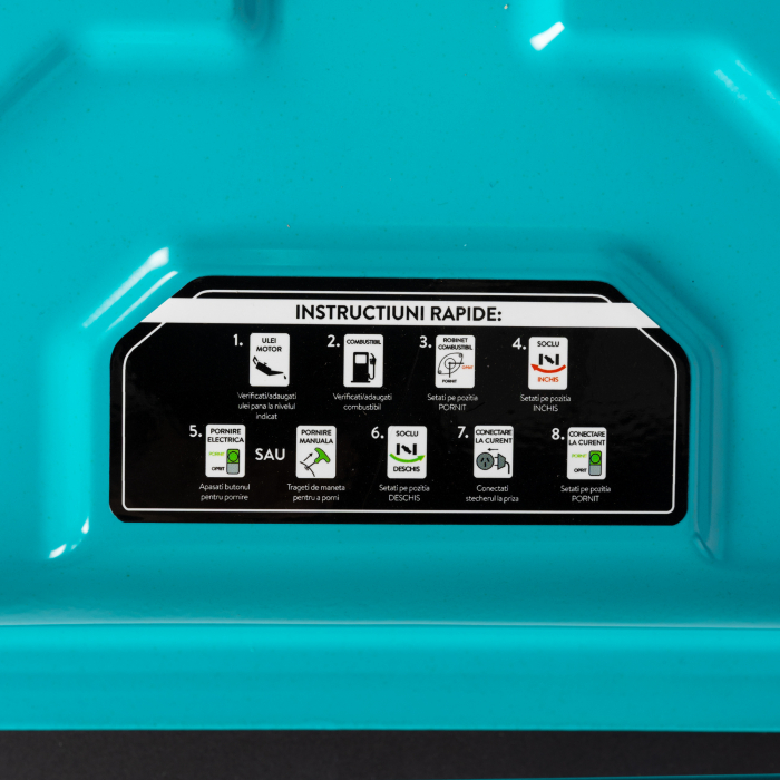 Generator Detoolz 2.5kW, 6.5CP, Benzină, 196CC, 15L, 4T, IP23, 2 Prize 230V, Portabil, Pornire Manuală [18]