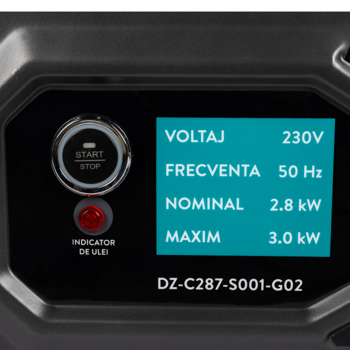Generator Detoolz 3kW, 7CP, Benzină, 208CC, 2800W, Rezervor 15L, pornire la buton, 4T OHV, IP23 [8]