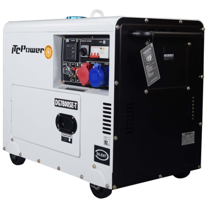 Generator Diesel Insonorizat, ITC Power DG7800SE-T, Full Power, 7.9 kVA / 6 kW, 230V/400V, Motor 12 CP, Pornire Electrica, AVR, ATS Ready, Euro 5 [3]