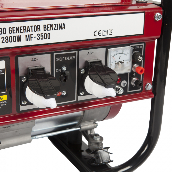 Generator de curent pe benzina Micul Fermier, MF-3500, 2800W, 4Cp monofazat, benzina, alerta nivel ulei, protectie suprasarcina, autonomie 6 ore, 2 ulei motor 0.6L [3]