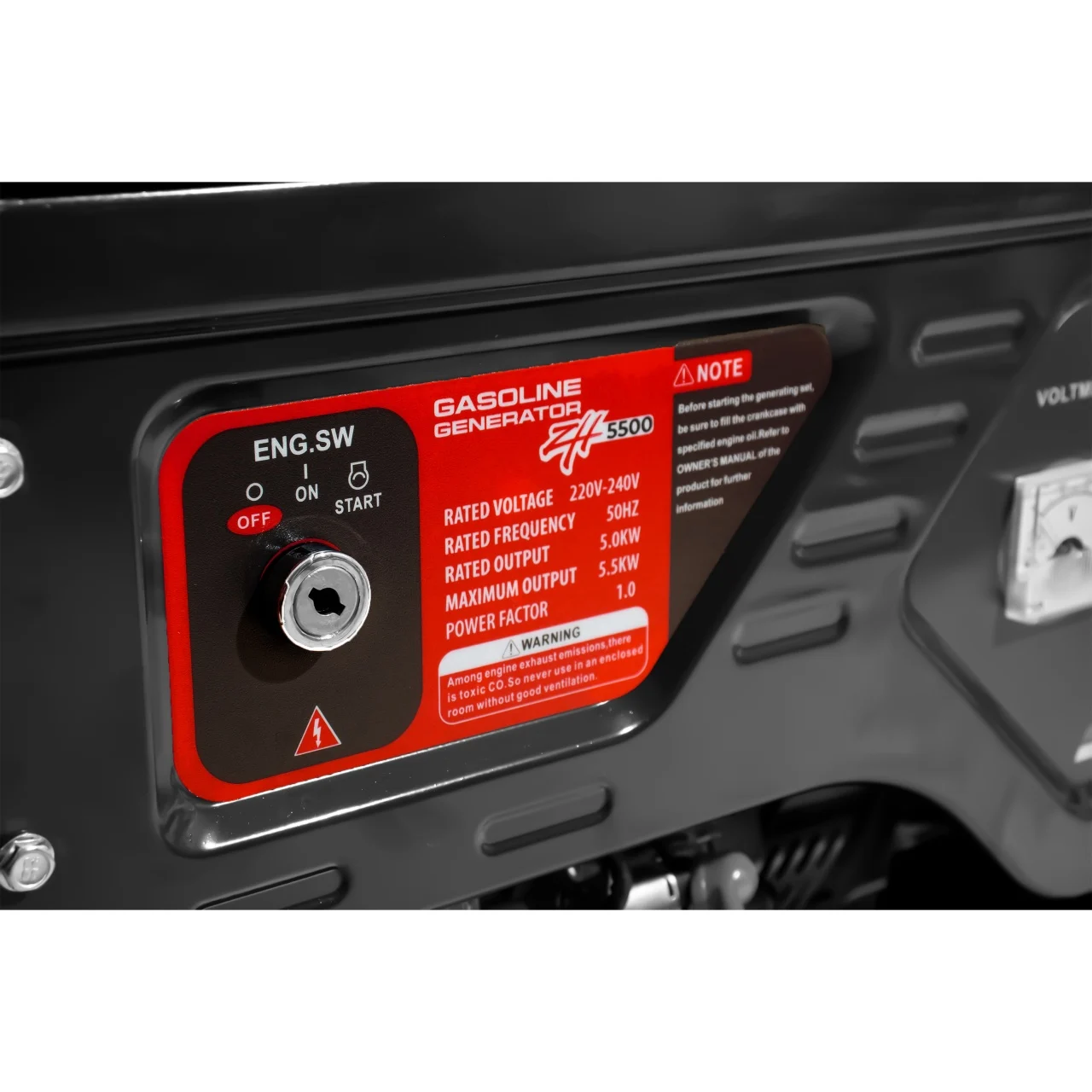 Generator pe benzina ZH5500 ELEFANT Ieșire curent 5,5 kW, 18 CP, pornire la cheie, 12 V [2]