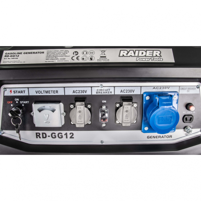 Generator Raider pe benzina 4 timpi 7.5kW pornire electrica, 455 cm³  RD-GG12 [3]
