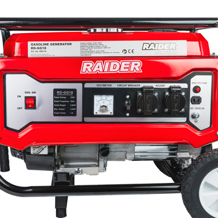 Generator Wheels RD-GG18,  3kW, motor 208 cm³, consum 320 g/kWh, rezervor 15 L [6]