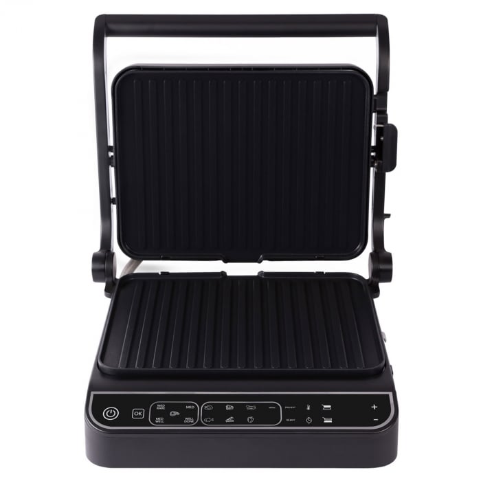 Gratar electric Tesla GR500BG, 2000 W, display LED, Control digital, 10 programe, placi detasabile reversibile 30x23 cm, Negru/sticla [5]