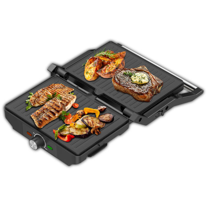 Grill Electric Samus GTS-1600X, 1600W, Deschidere 180°, Placi Antiaderente, Control Temperatura [4]
