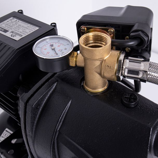 Hidrofor cu pompa autoamorsanta Wasserkonig FL498025, fonta, putere 1150 W, debit 4800 l/h, inaltime refulare 49 m, vas de expansiune 24 l [6]