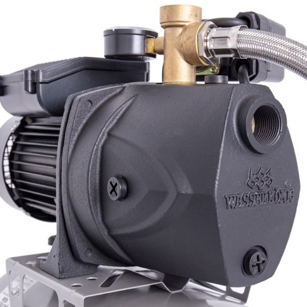 Hidrofor cu pompa autoamorsanta Wasserkonig FL528625, fonta, putere 1250 W, debit 5160 l/h, inaltime refulare 52 m, vas de expansiune 24 l [5]