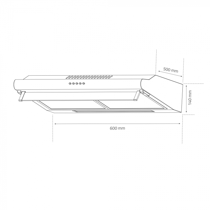 Hota Albatros H20A ECO+, 60 cm, 2 Motoare, 3 Trepte, Filtru Metalic Dublu, Geam Rabatabil, Alb [2]
