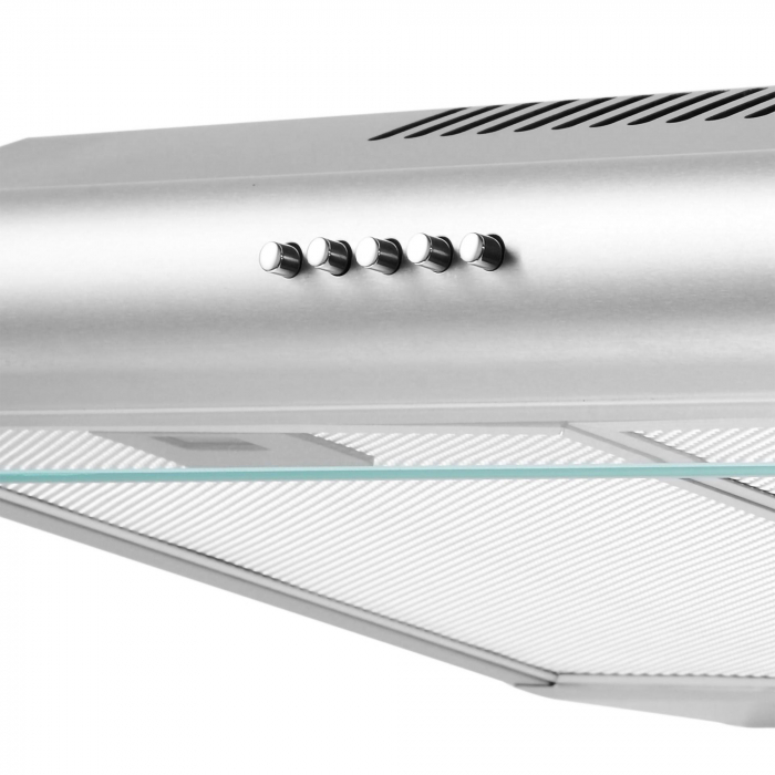 Hota Albatros H20AS ECO, 60 cm, 2 Motoare, 3 Trepte, Filtru Metalic Dublu, Geam Rabatabil, Inox [2]
