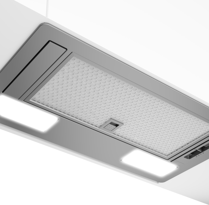 Hota complet incorporabila Beko, 50cm, 3 trepte de viteza, cap.max.abs. 370m3/h, Iluminare LED, filtru metalic + filtru carbon, silver [3]