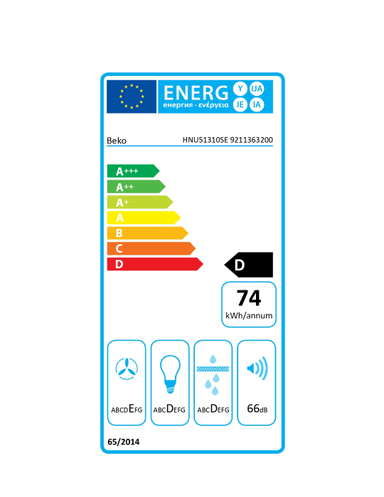 Hota complet incorporabila Beko, 50cm, 3 trepte de viteza, cap.max.abs. 370m3/h, Iluminare LED, filtru metalic + filtru carbon, silver [4]
