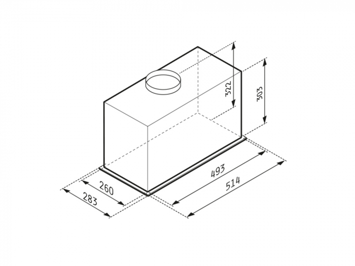 Hotă de bucătărie Pyramis Turbo EF, total incorporabilă, 52 cm, 1 motor, absorbție 580 m³/h, control electronic și timer, design rezistent cu finisaj gri metalic [2]