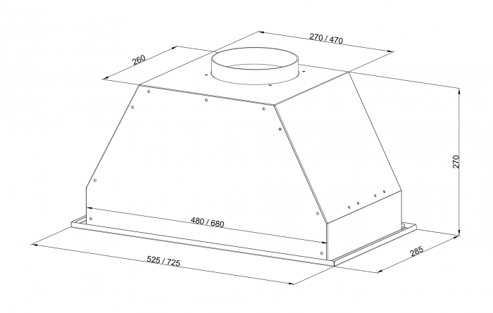 Hotă de bucătărie Pyramis Turbo ERN, total incorporabilă, 52 cm, motor puternic, 760 m³/h, control Soft Touch și timer, design modern cu finisaj metalic negru rezistent [4]