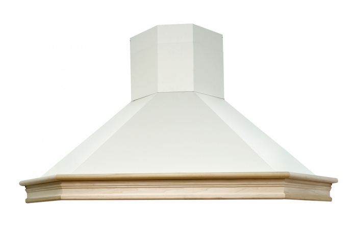 Hotă de colț RUSTIC CORNER CHIMNEY CHR118, 100 cm, cu 1 motor puternic, capacitate de absorbție 440 m³/h, combinație elegantă de lemn natur și metal vopsit,  design rustic și funcțional [1]