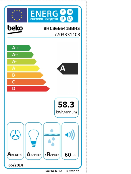 Hota decorativa Beko, Putere de absorbtie 710 mc/h, Senzor de temperatura, Lumina ajustabila, Electronic Touchcontrol, Avertizare curatare/inlocuire filtru, Panou sticla, Negru [5]