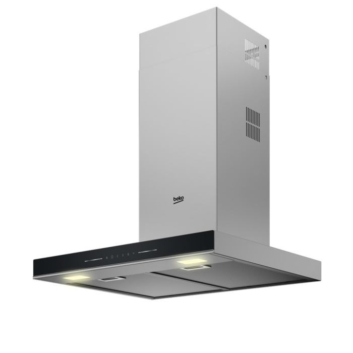 Hota decorativa Beko, Putere de absorbtie 710 mc/h, Senzor de temperatura, Lumina ajustabila, Electronic Touchcontrol, Avertizare curatare/inlocuire filtru, Panou sticla, Negru [2]
