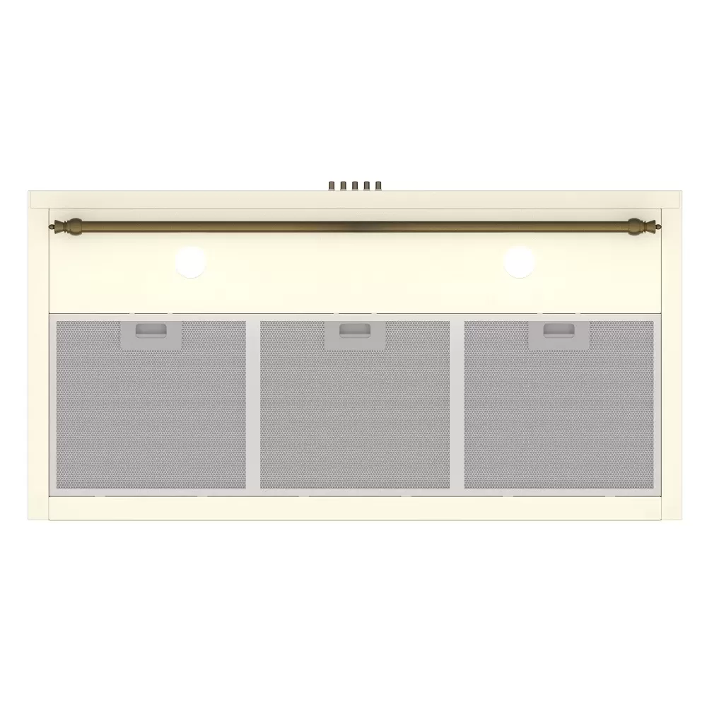 Hota decorativa cu design rustic Tosca Turbo 90 cm Studio Casa, Metodă ventilare Mixtă, Putere de absorbtie 645 m3/h, Dimensiuni (LxlxH) 89,6 x 45,2 x 69,5/88 cm,  Crem [2]