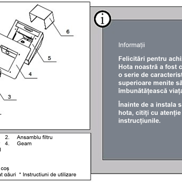 Hota decorativa inclinata Samus HSI640DGB, 398 mc/h, 1 motor,Afisaj digital, latime 60 cm, filtru de grasime din aluminiu, Neagra [3]