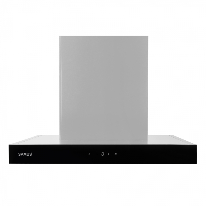 Hota decorativa Samus HS661DGX,  latime 59.5 cm, filtru de grasime din aluminiu, 9 trepte de absorbtie, touch control, Inox/Sticla neagra [2]