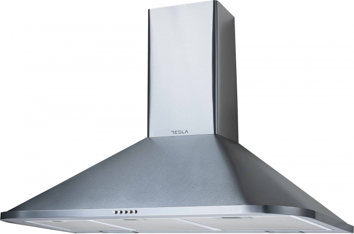 Hota decorativa semineu Tesla DC900AXP, 1 motor 190W, Putere de absorbtie 630 m3/h, 3 viteze, Led 2x2W, 90 cm, Inox [1]
