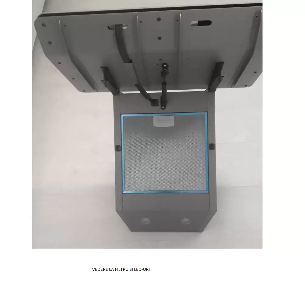 Hota decorativa Studio Casa Dual Plane Grey, 60 cm, 1 Motor Tubo, Putere de absorbtie 400 m3/h, Metal si sticla gri [3]