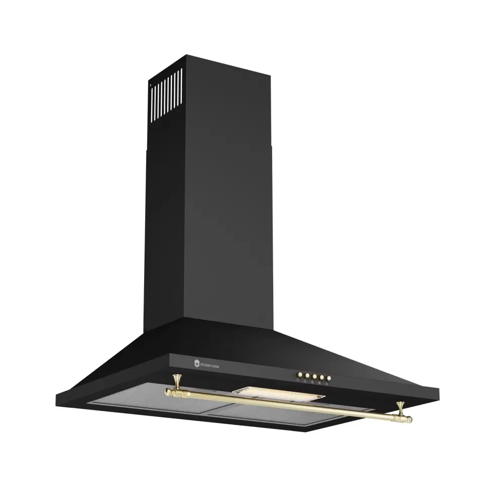 Hota decorativa Studio Casa Onda Retro Black, 60 cm, 1 motor turbo, 3 viteze, finisaje bronz antichizat, Antracit [3]