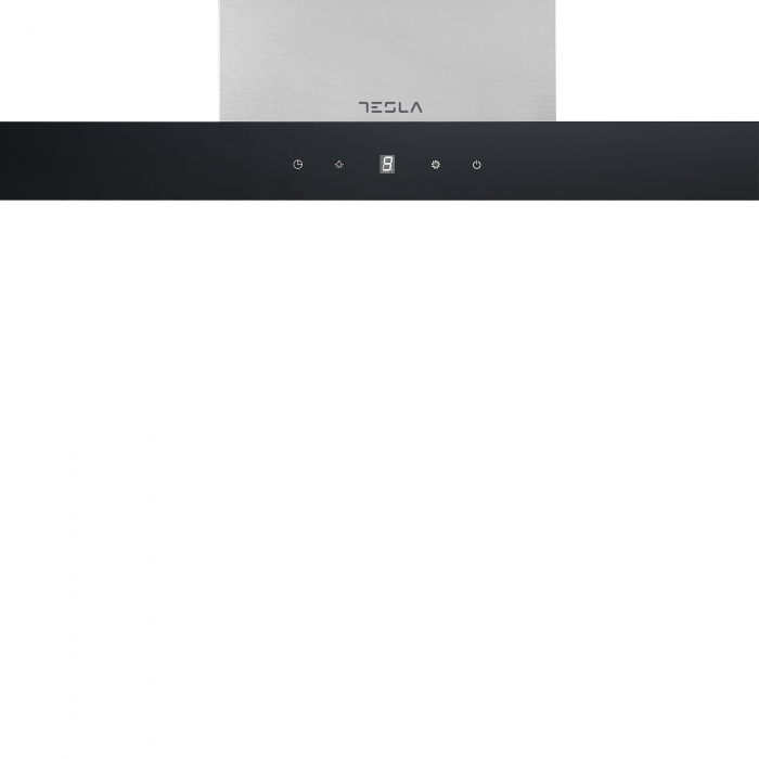 Hota decorativa Tesla DC900AXB, T-shape, 1 motor DC 75W, Putere de absorbtie 630 m3/h, control digital, afisaj LED, 90 cm, Inox/sticla neagra [4]