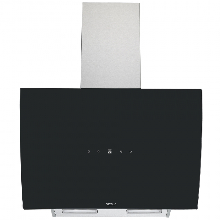 Hota decorativa Tesla DD600AXB, 1 motor DC 75W, Putere de absorbtie 630 m3/h, Senzor control fara atingere, afisaj LED, 60 cm, Inox/sticla neagra [2]