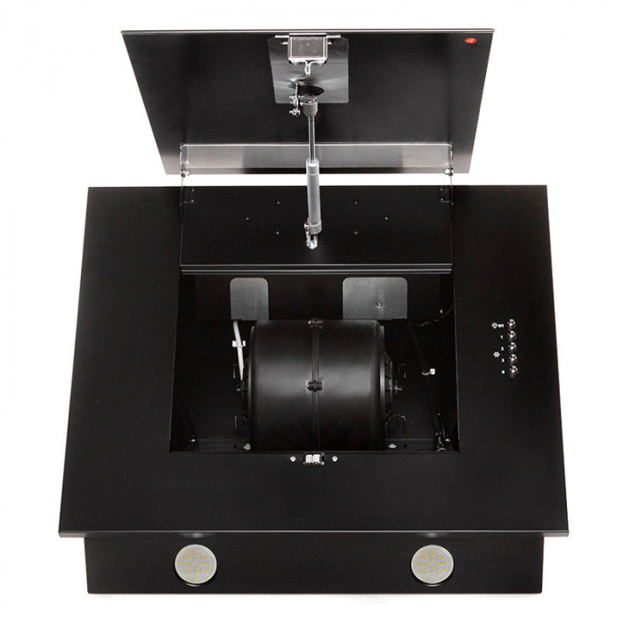 Hota Decorativa Tornado Vertikal 750 (60) LED, 1 motor Turbo, latime 60 cm, 3 viteze, absorbtie 750 m3/ora, filtru anti-grasimi aluminiu 5 straturi, Negru/Inox [3]