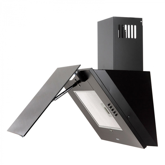 Hota Decorativa Tornado Vertikal 750 (60) LED, 1 motor Turbo, latime 60 cm, 3 viteze, absorbtie 750 m3/ora, filtru anti-grasimi aluminiu 5 straturi, Negru/Inox [2]