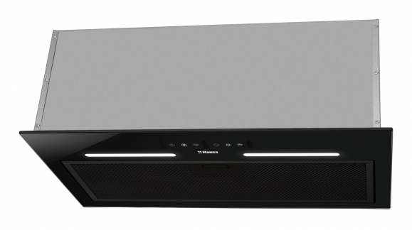 Hota incorporabila Amica, tip box, total incorporabila, 55 cm, 1 motor, 3 trepte de viteze, 462 m3/h debit maxim, 63 dB, 155 W, rama sticla, iluminare led, comenzi touch, negru [2]