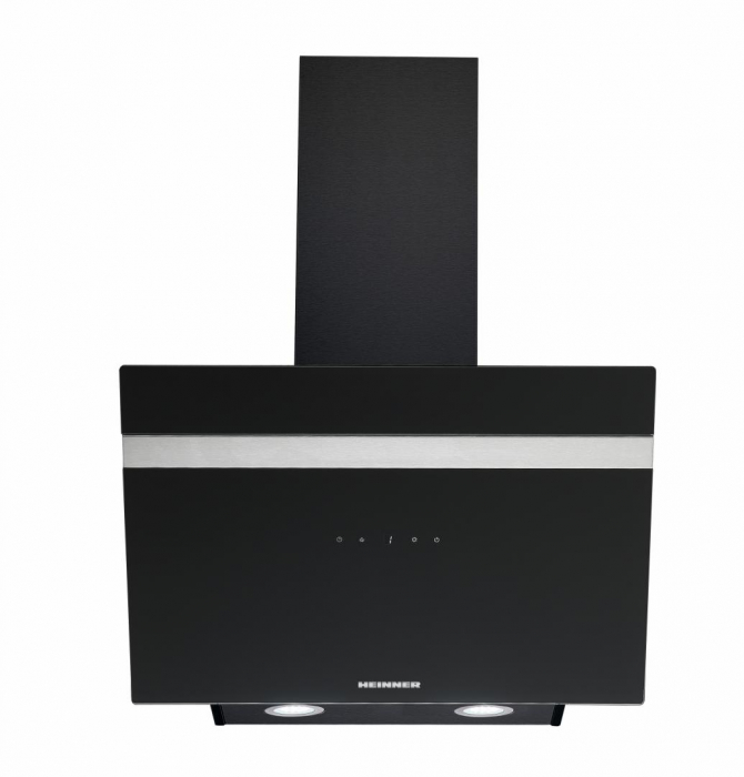 Hota incorporabila decorativa Heinner HDCH-6060RGBK, Control touch, Afisaj LED, Putere de absorbtie 546.2 m3/H, Iluminare LED, Clasa B, 60 cm, Sticla neagra [2]