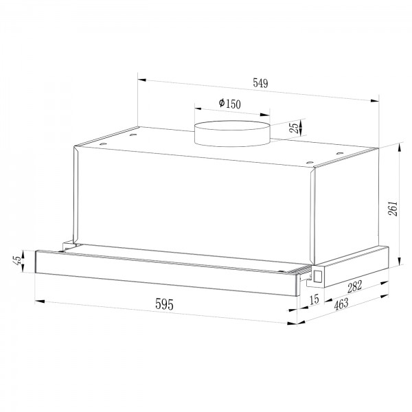 Hota incorporabila Samus HS6060TX, 600 mc/h, 1 motor, latime 60 cm, 2 trepte de absorbtie, Filtru tip dublu-caseta(din aluminiu), Inox [2]