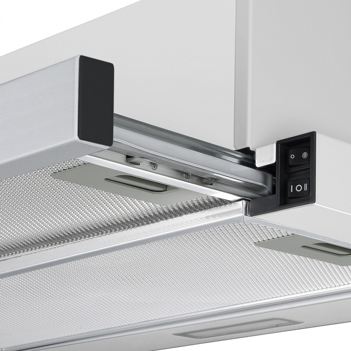 Hota incorporabila telescopica Tesla DT600AX, 2 motoare, Putere de absorbtie 350m3/h, 2 viteze, Led 2W, 60 cm, Inox [4]
