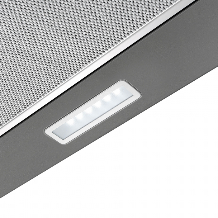 Hota incorporabila telescopica Tesla DT600AXB, 2 motoare, Putere de absorbtie 350m3/h, 2 viteze, Led 2W, 60 cm, Inox/sticla neagra [2]