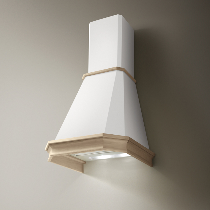 Hotă rustică Pyramis EL60, 60 cm, capacitate de absorbție 368 m³/h, finisaj bej și ramă decorativă din lemn natur, combinație armonioasă între tradițional și modern [2]
