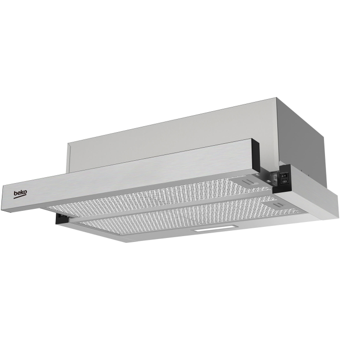 Hota telescopica Beko, 65W, cap abs 320 mc/h, 3 trepte de putere, filtre metalice lavabile, filtre carbon, iluminare LED, Inox [2]