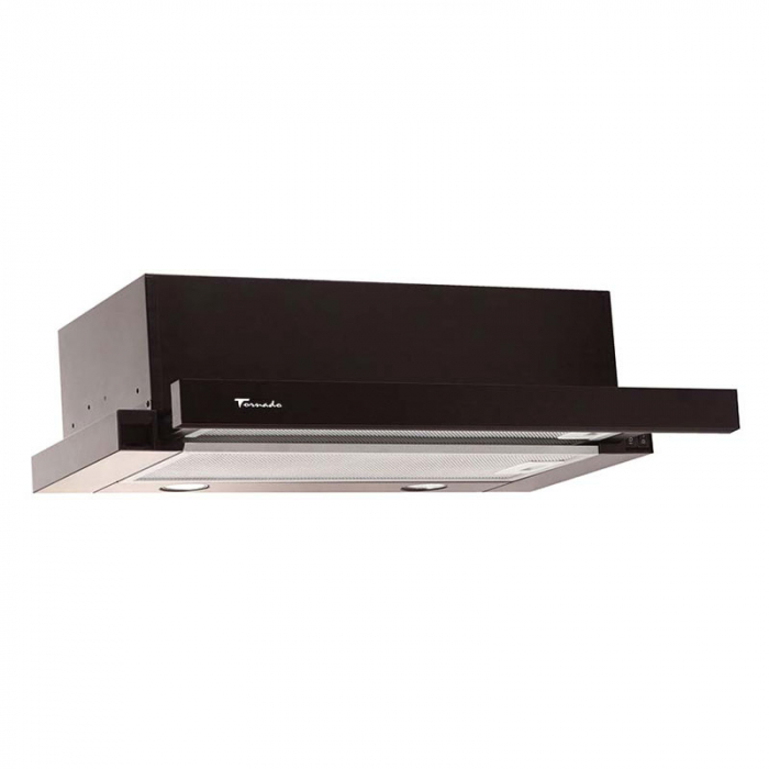 Hota Telescopica Incorporabila Tornado Sondo 700 (50), 1 motor, latime 50 cm, 2 viteze, absorbtie 700 m3/ora, Negru [1]