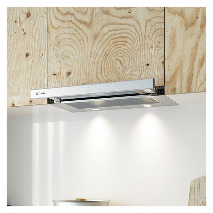 Hota Telescopica Incorporabila Tornado Sondo 700 (60), 1 motor, latime 60 cm, 2 viteze, absorbtie 700 m3/ora, Inox [4]