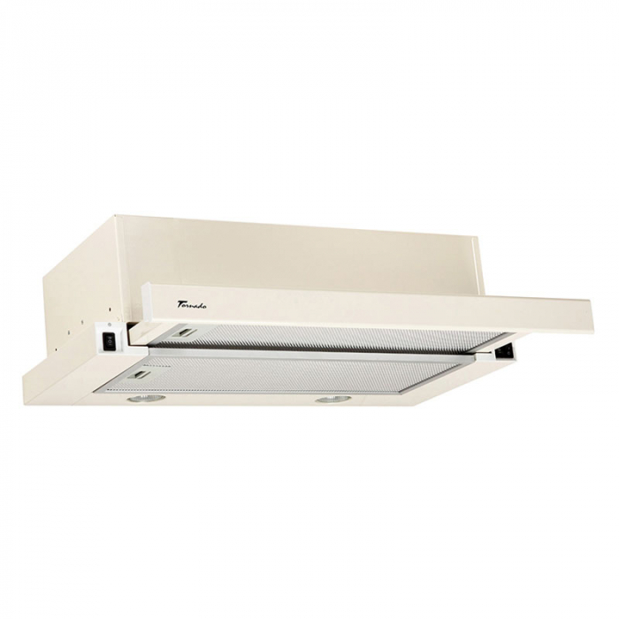 Hota Telescopica Incorporabila Tornado Storm 700 (60), 1 motor, latime 60 cm, 3 viteze, absorbtie 700 m3/ora, Bej [1]