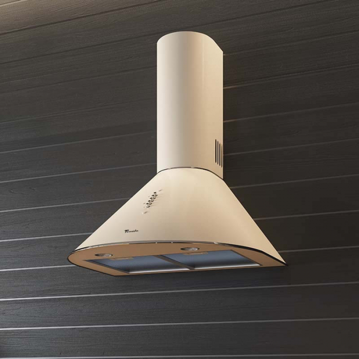 Hota tip Cupola Tornado Violla 750 (50) LED, 1 motor Turbo, latime 50 cm, 3 viteze, absorbtie 750 m3/ora, filtru anti-grasimi aluminiu 5 straturi, Bej [8]