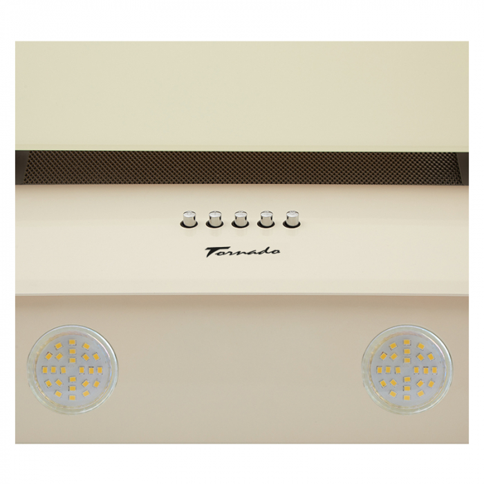 Hota Tornado Lana New 700 (60) LED, 1 motor Turbo, latime 60 cm, 3 viteze, absorbtie 700 m3/ora, filtru anti-grasimi aluminiu 5 straturi, Bej [4]
