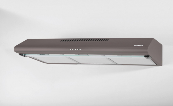 Hota traditionala Heinner HCH-490-BRW, 2 motoare, Putere de absorbtie 304.5 m3/h, Lumina LED, 3 trepte de viteza, 90 cm, Maro [2]