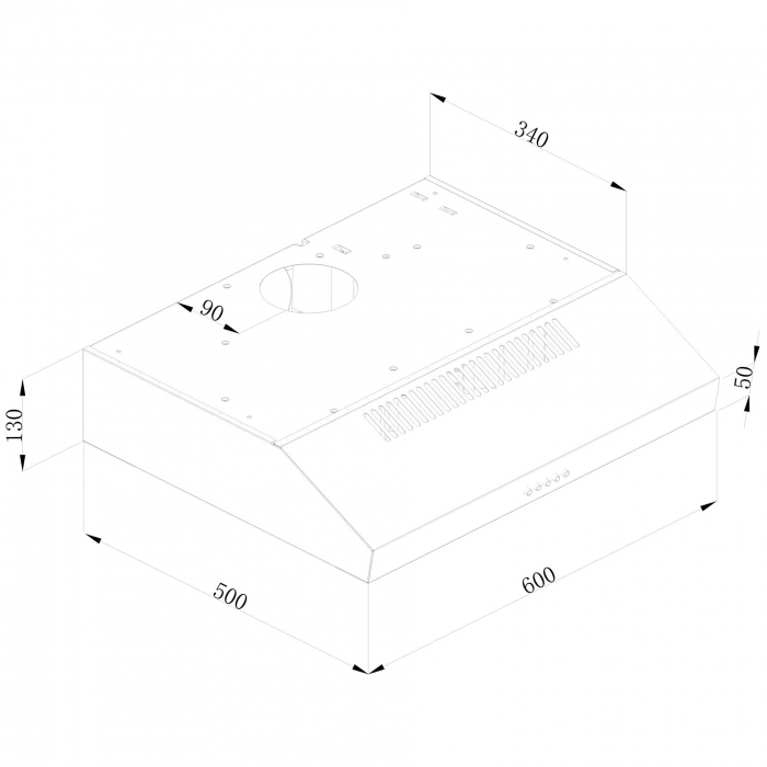 Hota traditionala Tesla DB601AX, 2 motoare, Putere de absorbtie 350m3/h, 3 viteze, Led 2x2W, 60 cm, Inox [4]