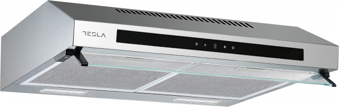 Hota traditionala Tesla DB601AXB, 2 motoare, Putere de absorbtie 350m3/h, Touch control, 3 viteze, Led 2x2W, 60 cm, Inox/negru [1]