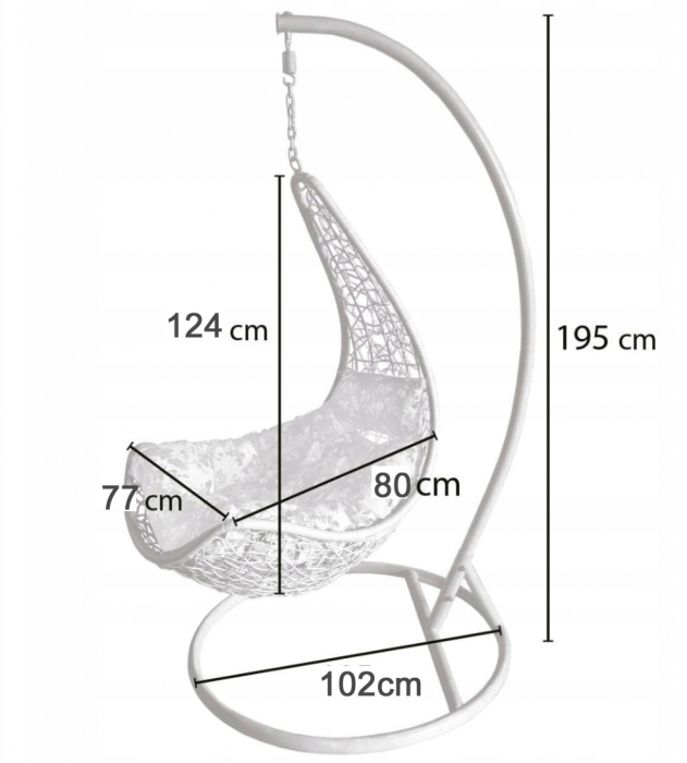 Scaun Suspendat Tip Hamac Elda – Relaxare cu Stil în Grădină sau Casă [2]