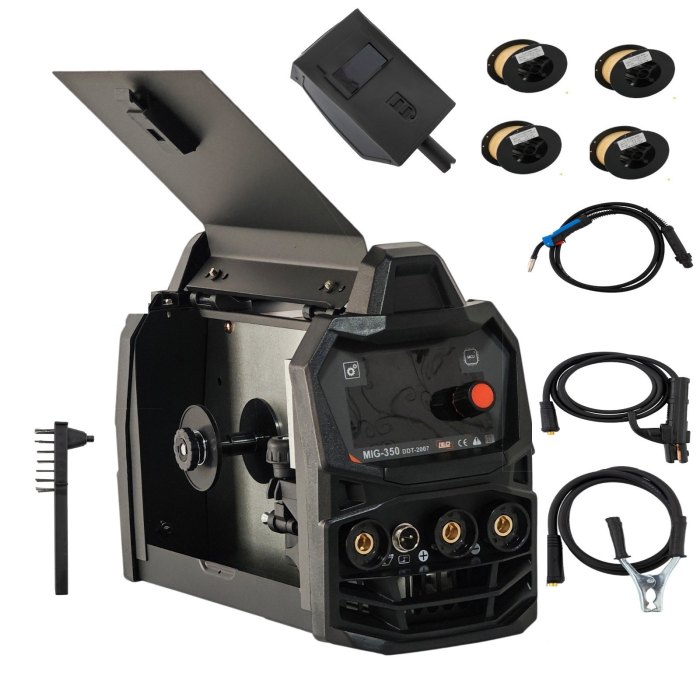 Invertor/Aparat de sudura MIG/MMA DDT PROFESIONAL cu Electrozi si Sarma, 220 V, 350A + 4 Role Sarma 0.8-1.0 mm DDT [1]