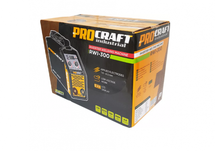Invertor MMA Procraft RWI 300, Profesional, Heavy Duty, Racire fortata, electrozi 4 mm [2]